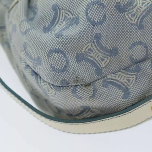 CELINE C Macadam Canvas Shoulder Bag Light Blue - Picture 8 of 16